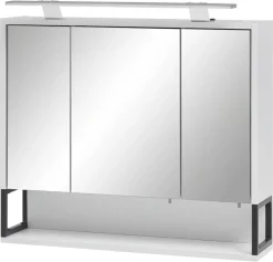Spiegelschrank Limone weiß B/H/T: ca. 70x66,1x16 cm