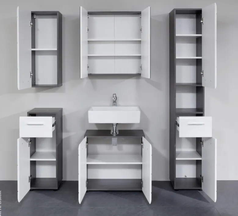 Spiegelschrank Line Rauchsilber Nachbildung B/H/T: ca. 60x67x18 cm