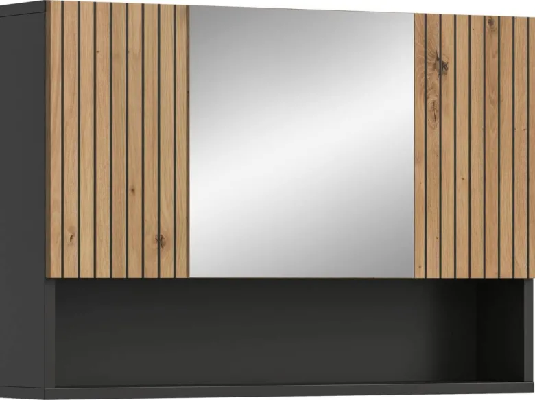 Spiegelschrank Mone Basalt Nachbildung Artisan Oak Nachbildung B/H/T: ca. 80x55x17 cm