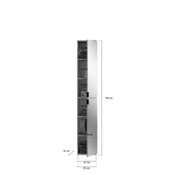 Spiegelschrank PROJEKT Eiche Artisan Nachbildung Spiegel Spanplatte B/H/T: ca. 30x193x34 cm