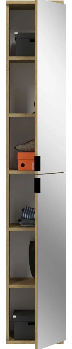 Spiegelschrank PROJEKT Eiche Artisan Nachbildung Spiegel Spanplatte B/H/T: ca. 30x193x34 cm