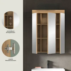 Spiegelschrank Scout Eiche Artisan Nachbildung salbei Nachbildung B/H/T: ca. 60x79x18 cm