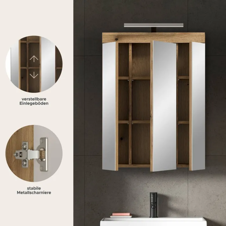 Spiegelschrank Scout Evoke Oak Nachbildung Spiegel B/H/T: ca. 60x79x18 cm