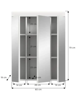 Spiegelschrank Scout weiß weiß Hochglanz B/H/T: ca. 60x79x18 cm