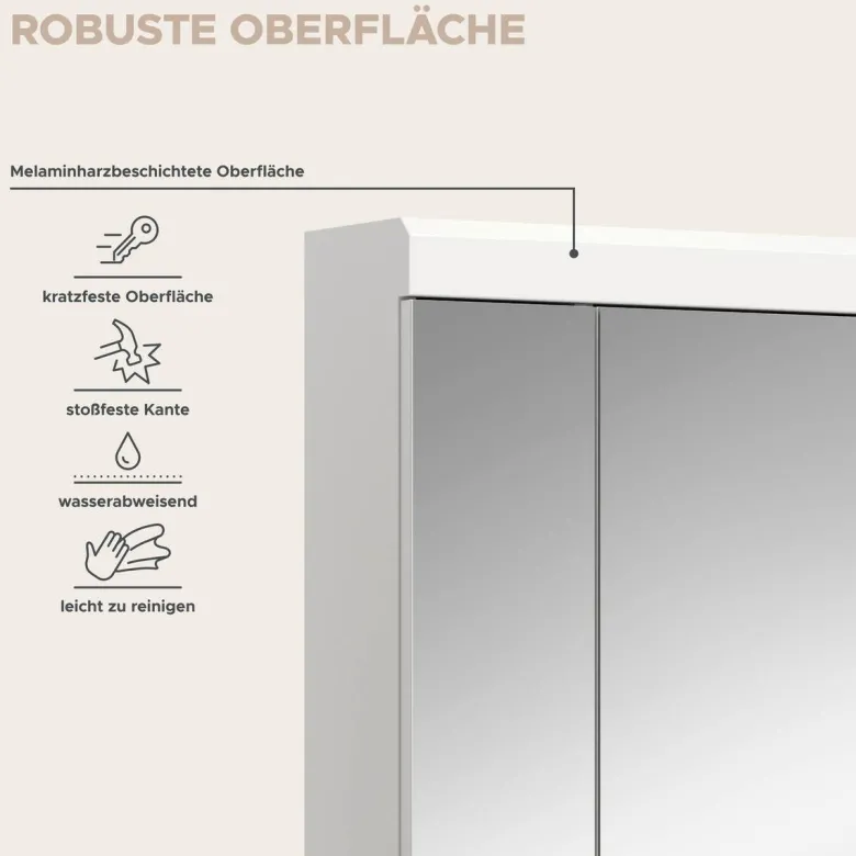 Spiegelschrank Scout weiß weiß Hochglanz B/H/T: ca. 60x79x18 cm