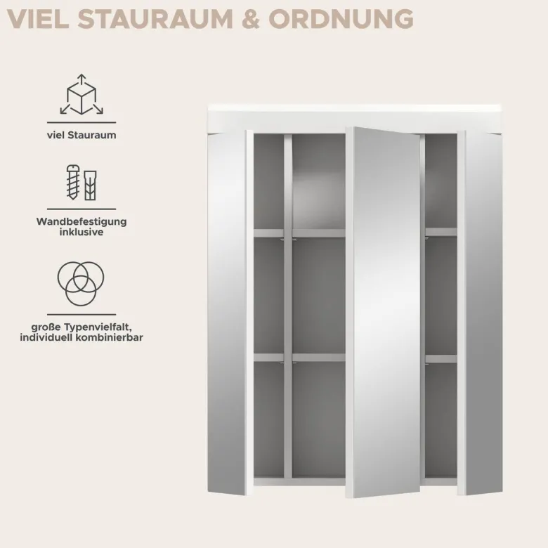 Spiegelschrank Scout weiß weiß Hochglanz B/H/T: ca. 60x79x18 cm