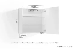 Spiegelschrank SPREE weiß B/H/T: ca. 60x60x15 cm
