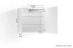 Spiegelschrank SPREE weiß B/H/T: ca. 60x60x15 cm