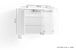 Spiegelschrank SPREE weiß B/H/T: ca. 80x60x15 cm