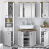 Spiegelschrank Toskana Eiche Artisan Optik weiß B/H/T: ca. 84x70x24 cm