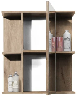 Spiegelschrank Vista Oak Eiche Viking Nachbildung schwarz matt B/H/T: ca. 60x71x20 cm