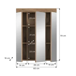 Spiegelschrank Wave Nachbildung B/H/T: ca. 60x79x18 cm