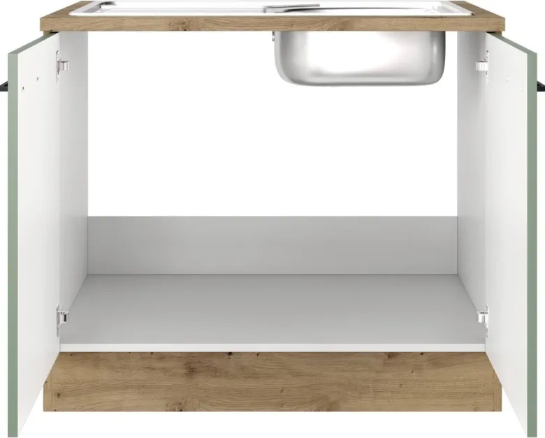 Spülenschrank Cara grün B/H/T: ca. 100x85x60 cm