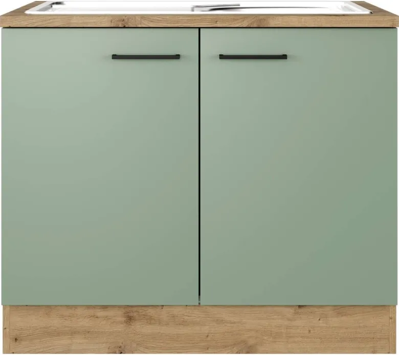 Spülenschrank Cara grün B/H/T: ca. 100x85x60 cm