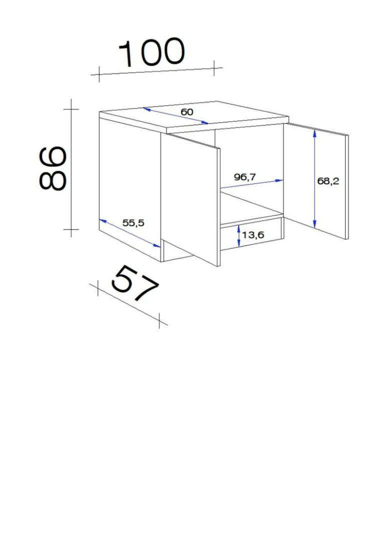 Spülenschrank Elva anthrazit B/H/T: ca. 100x86x60 cm