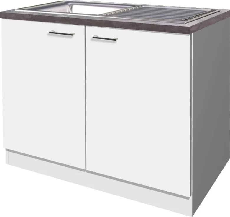 Spülenschrank Lucca weiß matt B/H/T: ca. 100x85x60 cm
