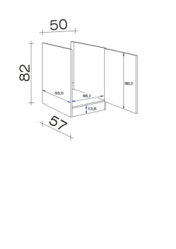 Spülenschrank Morena grau matt B/H/T: ca. 50x82x57 cm