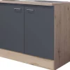 Spülenschrank Morena grau matt B/H/T: ca. 100x85x60 cm