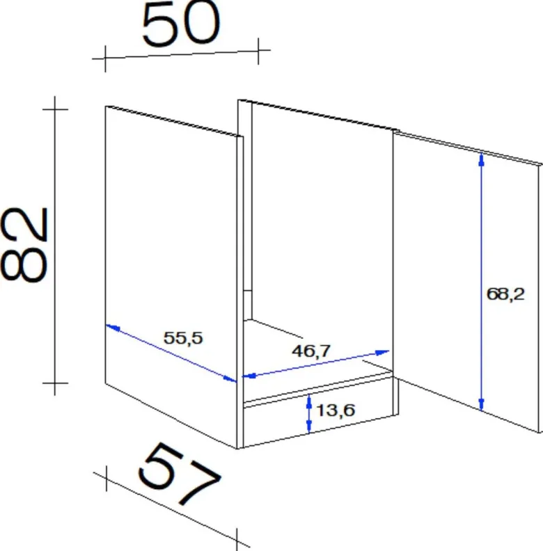 Spülenschrank Samoa weiß Eiche Nachbildung B/H/T: ca. 50x82x57 cm