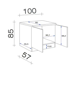 Spülenschrank Samoa weiß Eiche Nachbildung B/H/T: ca. 100x85x60 cm