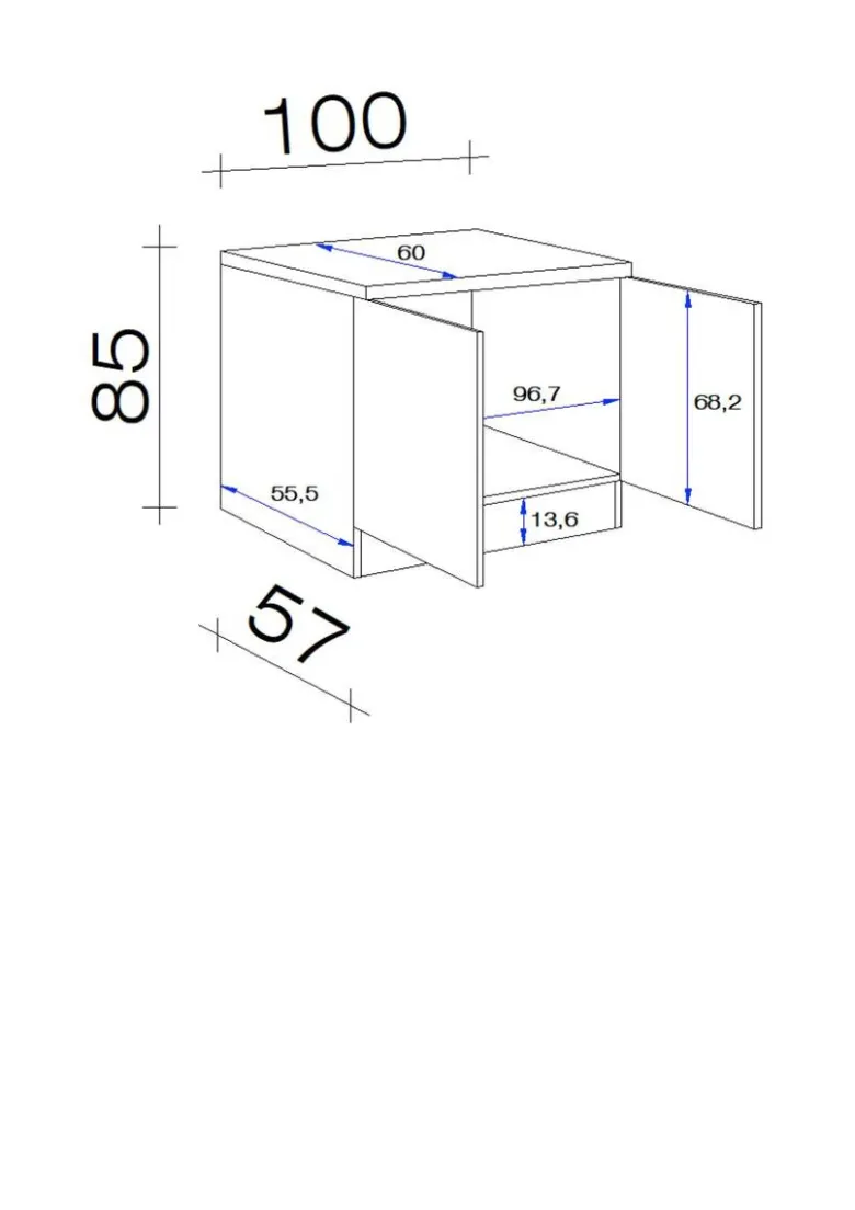 Spülenschrank Samoa weiß Eiche Nachbildung B/H/T: ca. 100x85x60 cm