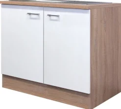 Spülenschrank Samoa weiß Eiche Nachbildung B/H/T: ca. 100x85x60 cm