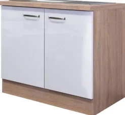 Spülenschrank Valero weiß Hochglanz B/H/T: ca. 100x86x60 cm