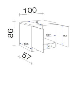 Spülenschrank Vita weiß matt B/H/T: ca. 100x86x60 cm