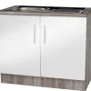 Spülenschrank weiß Hochglanz B/H/T: ca. 100x82x57 cm