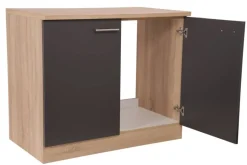 Spülenunterschrank Merle grau B/H/T: ca. 100x85x60 cm