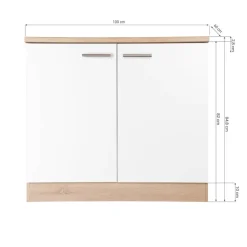 Spülenunterschrank Merle weiß B/H/T: ca. 100x85x60 cm
