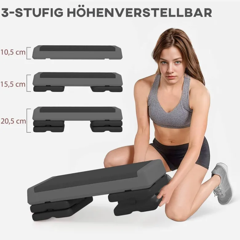 SPORTNOW Aerobic-Stepper grau B/H/L: ca. 36x20,5x77 cm