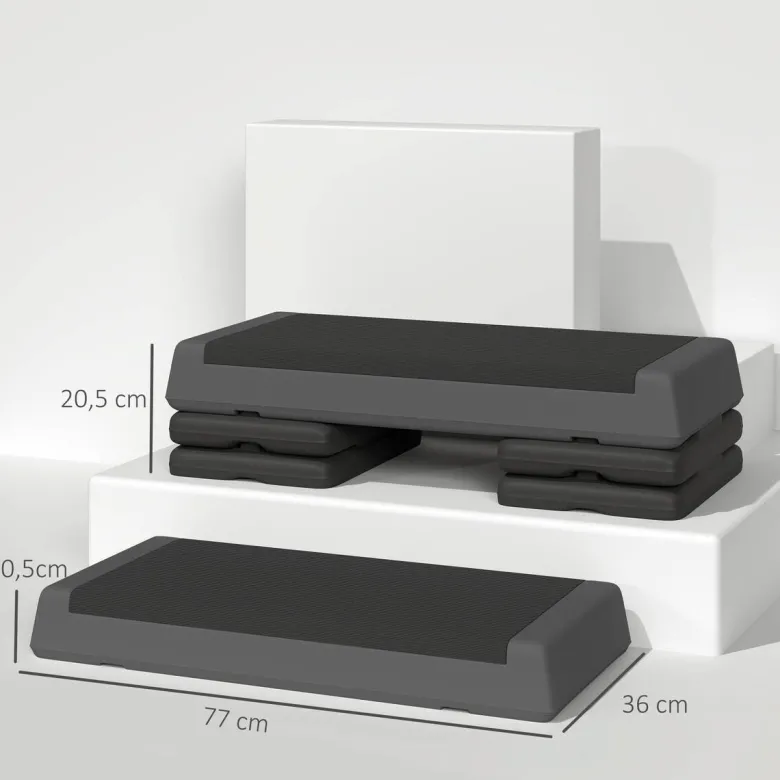 SPORTNOW Aerobic-Stepper grau B/H/L: ca. 36x20,5x77 cm