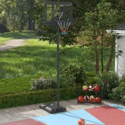 SPORTNOW Basketballkorb schwarz B/H/L: ca. 60x90x370 cm
