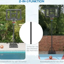 SPORTNOW Basketballkorb schwarz B/H/L: ca. 60x90x370 cm