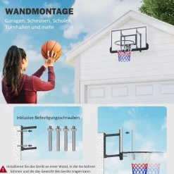 SPORTNOW Basketballkorb schwarz B/H/L: ca. 28x70x110 cm