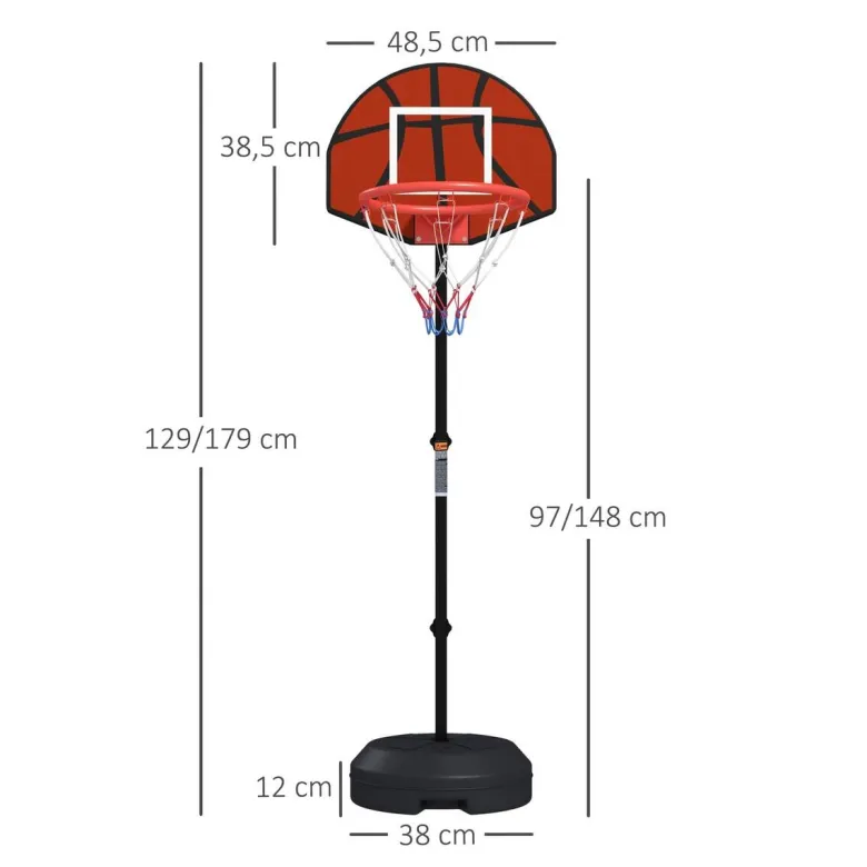 SPORTNOW Basketballständer braun Stahl B/H/L: ca. 38x179x38 cm