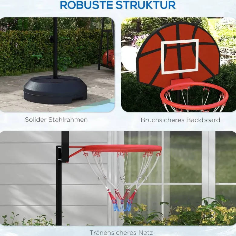 SPORTNOW Basketballständer braun Stahl B/H/L: ca. 38x179x38 cm