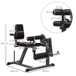 SPORTNOW Beinstrecker schwarz Stahl B/H/L: ca. 90x105x100 cm