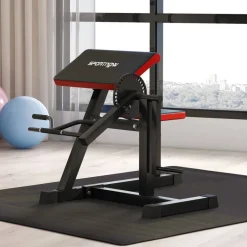 SPORTNOW Beinstrecker schwarz Kunstleder B/H/L: ca. 95x80x105 cm