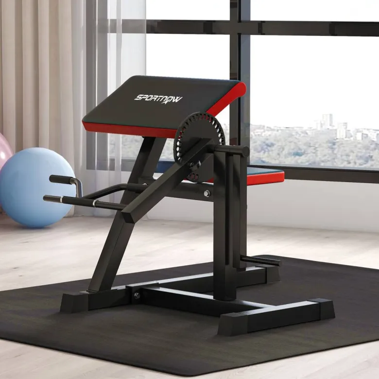SPORTNOW Beinstrecker schwarz Kunstleder B/H/L: ca. 95x80x105 cm
