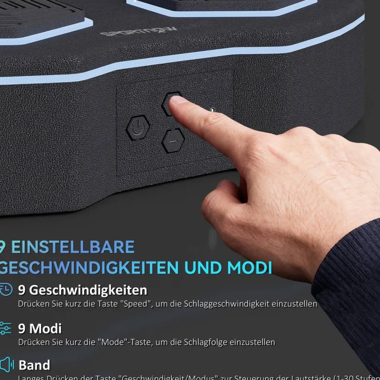 SPORTNOW Boxmaschine + Musik schwarz Kunststoff B/H/L: ca. 44x8x44 cm