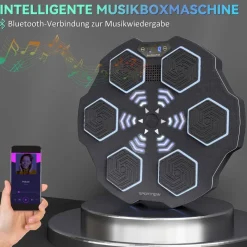 SPORTNOW Boxmaschine + Musik schwarz Kunststoff B/H/L: ca. 44x8x44 cm