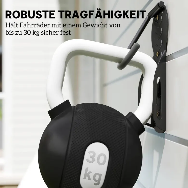 SPORTNOW Fahrrad-Wandhalterung schwarz schwarz B/H/L: ca. 10,5x4x25,5 cm