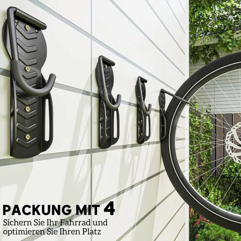 SPORTNOW Fahrrad-Wandhalterung schwarz schwarz B/H/L: ca. 10,5x4x25,5 cm