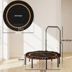 SPORTNOW Fitness Trampolin schwarz B/H/L: ca. 122x129x122 cm