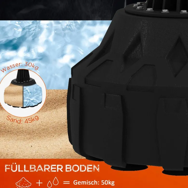 SPORTNOW Fitness-Zubehör schwarz Edelstahl B/H/L: ca. 57x57x175 cm