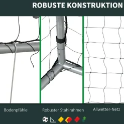 SPORTNOW Fußballtor grau Polyethylen B/H/L: ca. 85x160x240 cm