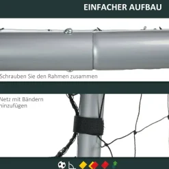 SPORTNOW Fußballtor grau Polyethylen B/H/L: ca. 85x160x240 cm