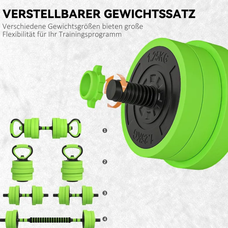 SPORTNOW Hanteln Set grün Kunststoff B/H/L: ca. 20x20x95 cm